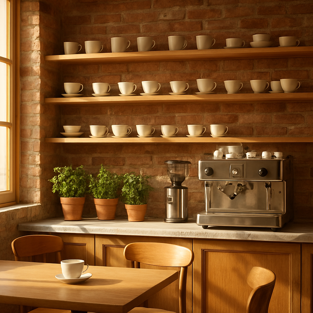 Willoughby Social Cafe and Kitchen interior — espresso machine and fresh produce on display