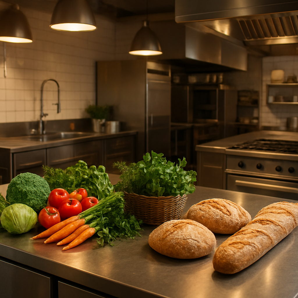 Artisan baked goods and fresh pastries on display in the kitchen